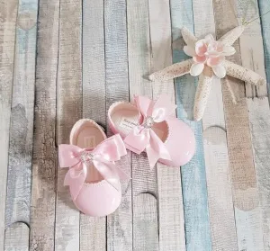 Pink Patent Soft Bottom Diamante Shoe